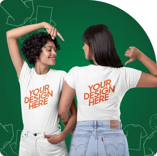 "Custom T-shirt printing with your own unique design or artwork"